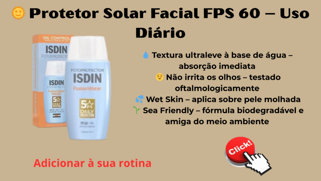 Protetor Solar Facial ISDIN Fusion Water FPS 60 Uso Diário